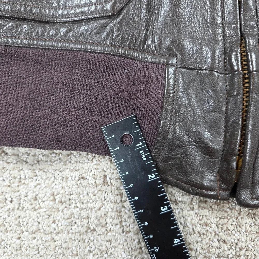 70s Vintage Imperial USN G-1 Flyers Jacket Brown Leather Military Size 42